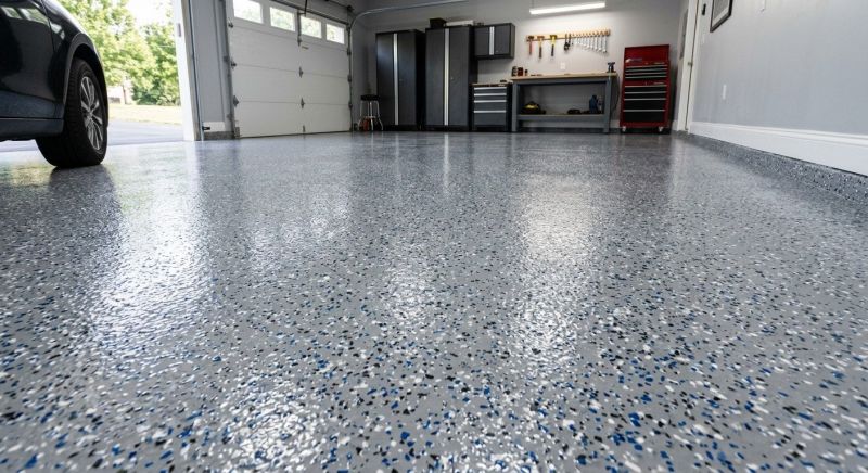 Speckled Garage Floor Painting in Winston Salem, NC