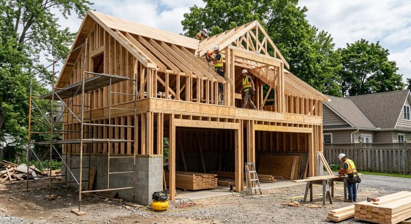 Two Story Garage Construction in South Houston, TX